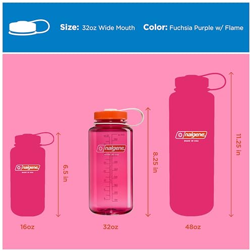 Image of Nalgene 32 oz Wide Mouth Water Bottle | BPA-Free, Durable & Leak Proof, Lightweight Bottle for Hiking & Gym, Work & Travel