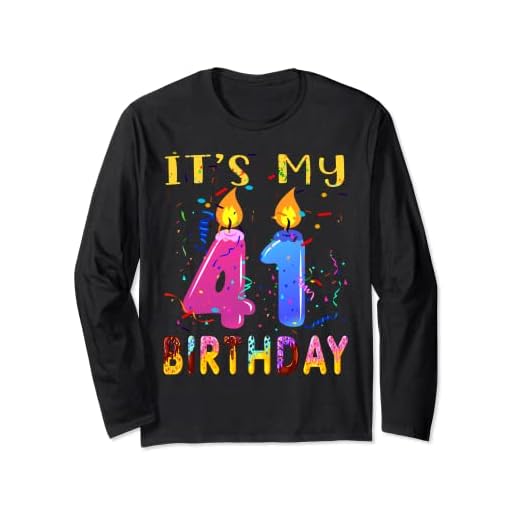 It's My 41st Birthday Sweet 41 Velas de cumpleaños años Manga Larga