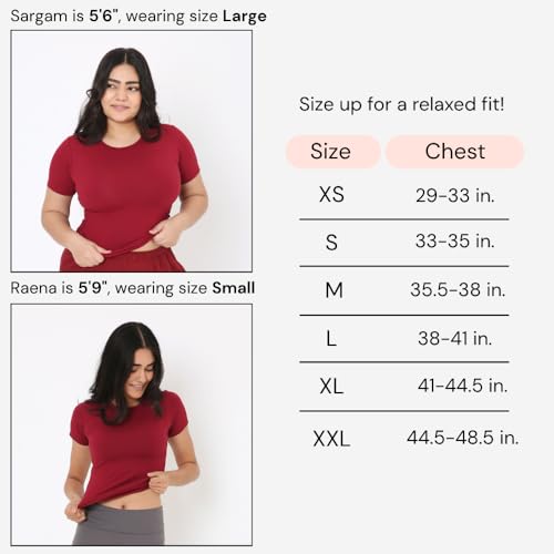 Image of Terractive Women's Cuddle Baby T - Soft Premium Cotton Half Sleeve Tee - Stretch Fit Tagless Comfort Lightweight Breathable Everyday Wear Casual Top for Lounging Layering or Outings