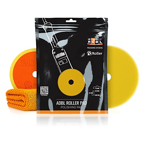 ADBL Polierschwamm mit Klettverschluss Dual Action, Profiqualität, Ø 75 mm (gelb)