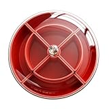 Genérico Para Bocadillos - Portátil de Doble Capa - Bandeja Para Alimentos con Tapa Hermética Transparente y Compartimentada - Para Nueces, Caramelos, Cocina, Viaje, Trabajo, Picnic,