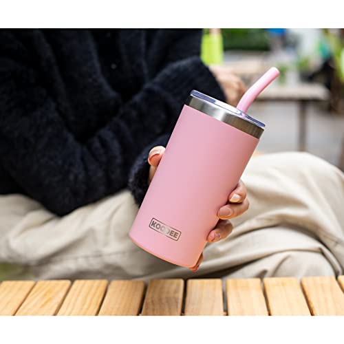 Koodee Insulated Tumbler, 12 Oz Tumbler With Lid And Straw-Stainless Steel Double Wall Vacuum Insulated Coffee Tumbler Cup For Women (Pink) #TOP7
