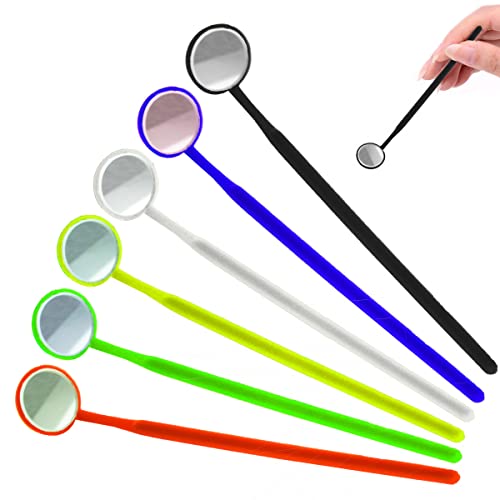 Oral Dentistry Dental Oral Hygiene Mouth Mirror Plastic Handle,Dentist Tool for Teeth Cleaning Inspection Daily Use Oral Care (Blue)