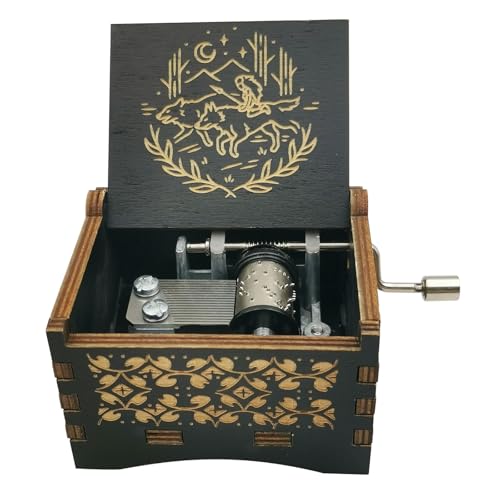 Trails Outdoor Princess Music Box for Boyfriend Mononoke Hand Crank Hime Wood Laser Musical Box Gift for Men Women Birthday (Princess 1)