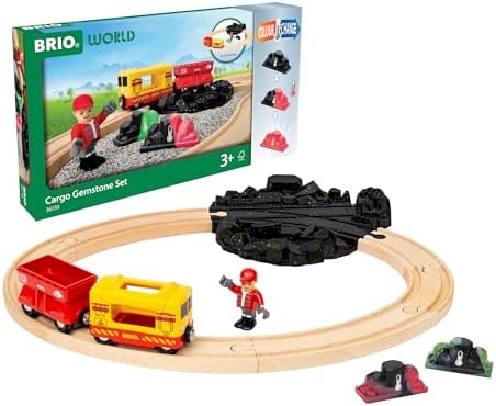 BRIO World - Güterzug-Set mit Farbwechsel - Spielzeug Eisenbahn für Kinder mit Eisenbahn, Wagen, Spielfigur, Schienen und Edelsteinen die bei Kälte/Wärme die Farbe wechseln, Spielz