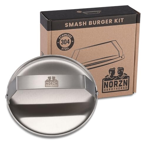 Norzn Brothers® Presse Burger – Presse Steak Haché, Presse Smash Burger, Smash Burger Press, Presse Viande pour Hamburger, Certificat Contact Alimentaire,...