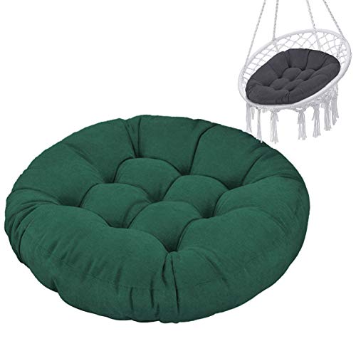 Ferocity Hängstolskudde, kudde golvkudde för svängfåtölj, dyna för bomull hängande gunga, pasanfåtölj, hängkorg, hängstol, diameter 90 cm, grön [114]