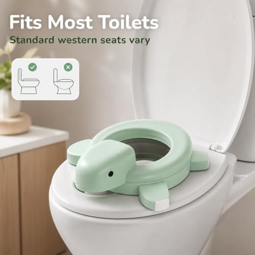 Image of Kids Potty Seat for 2-5 years, 4 in 1 Portable Kids Toilet Seat for Travel, Detachable Potty Bowl, Splash Guard & Non-Slip Base - Ideal for Indoor & Outdoor Use