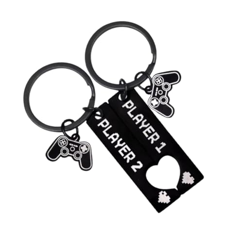 2 Piezas Llavero de Pareja de Jugadores, Llaveros para Parejas Llavero del Juego Player1 Player2 Juego de Llavero para Pareja de Jugadores, Marido, Prometido, Aniversario, Regalo de Cumpleaños