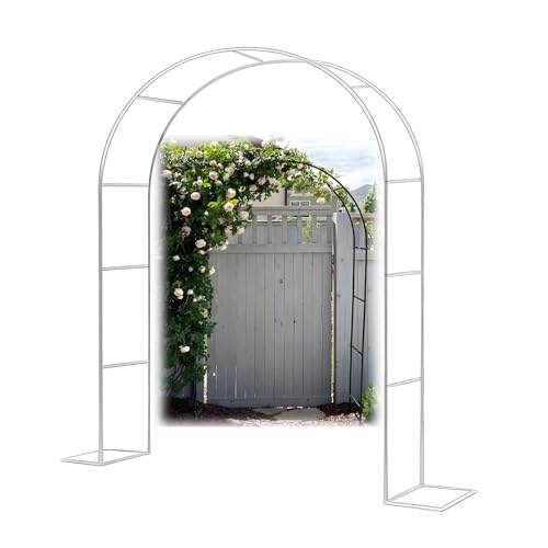 Tonnelle de jardin en métal avec base stable et treillis de support pour plantes grimpantes