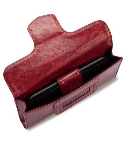 Pluck & Swagger Faye Kindle Faux Leather Case/Clutch In Ruby Red #TOP3