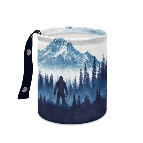 Image of Bigfoot Mountains Forest Car Trash Can Hanging Car Garbage Bin Collapsible Waste Bin Auto Accessories Interior for Car SUV Trucks