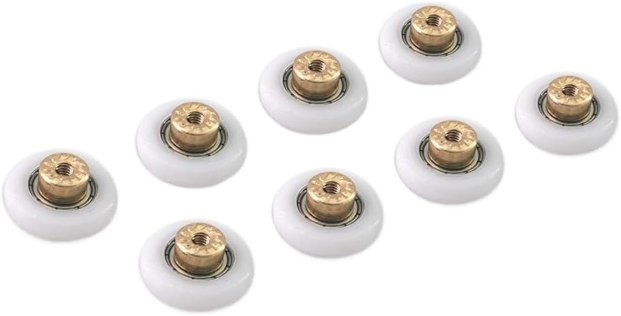 Shower Door Rollers ， 19/23/25/27mm Diameter Brass Single Door Rollers for 4-6mm Shower Sliding Wheel Runner Pulley Parts Replacement(19mm)