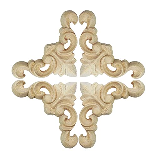 Apliques de madera tallada de 10 piezas para esquinas de muebles 3