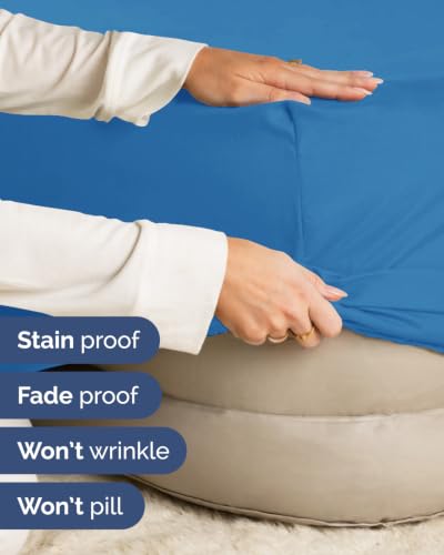 Image of Extra Deep Flex Top Split Head King Fitted Sheet - Hotel Luxury Single Fitted Sheet Only - Easily Fits 18 inch to 24 inch Mattress - Ultra Soft, Wrinkle Free w /Extra Deep Pockets - Royal Blue