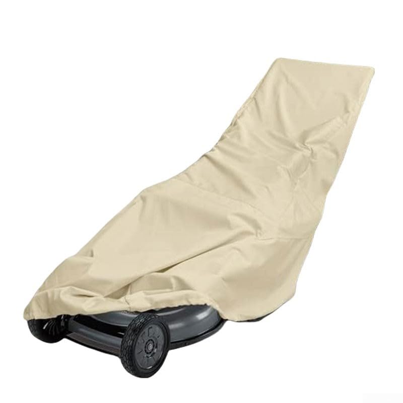 Beige Lawn Mower Cover 78x23x50 Inch, Heavy Duty Oxford Cloth Garden Tractor Protector for Outdoor Storage, Waterproof Dustproof Shield with For Easy Fold Design