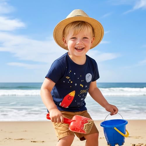 Image of DEEKEY Toddler Boys Shirts Short-Sleeve Little Kids t Shirts Boys' Tops, Tees & Shirts Graphic TEE Age for 2-7 Years 4-Pack