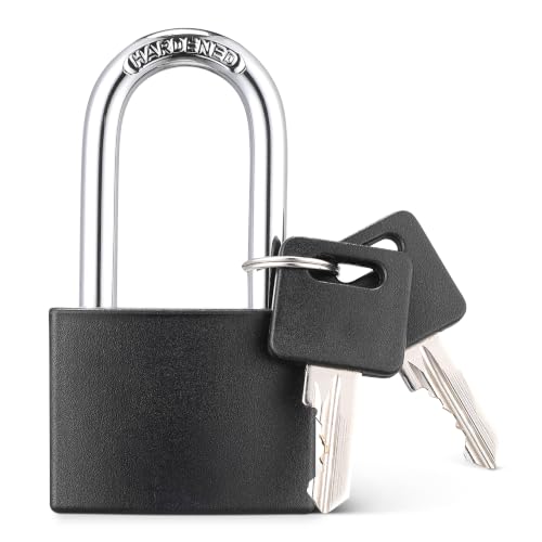 Amazon Basics Keyed Padlock with 2 Keys 1.7 Inch (43 mm) Wide Heavy-Duty Lock for Gate Fence Cabinet Locker Black