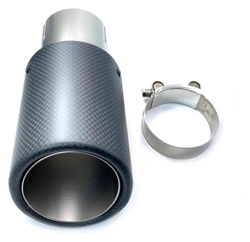 Tubo de escape de coche tipo punta de silenciador en fibra de carbono mate con brida recta