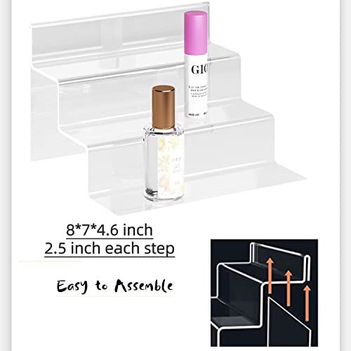 Yadowu Acrylic Clear Perfume Display Stand, Cologne Organizer For Men, Risers For Display Action Figures, Funko Pop Shelf, 3 Tier Cupcake Stand, Acrylic Display Shelf For Party Decoration #TOP3