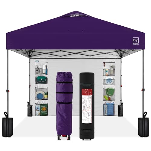 Best Choice Products 10x10ft Easy Pop Up Canopy w/Side Wall, 10 Pockets, Portable Carrying Case,...