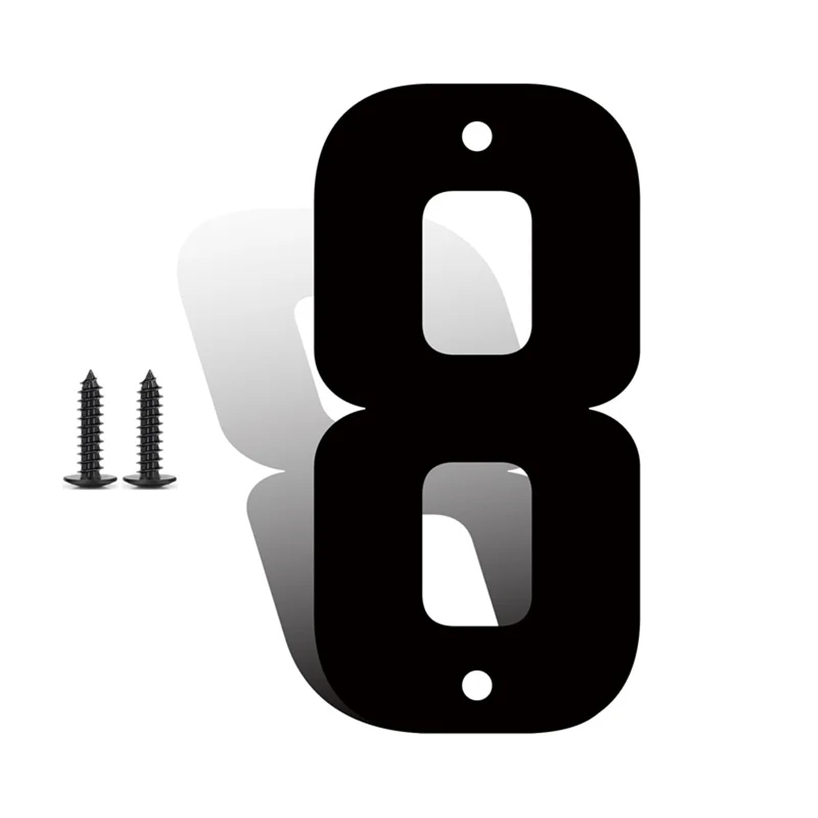 3/4/5/6/7/8 Inch Modern Iron House Numbers with Screws Black Iron Door Number 0-9 Letters A-Z 3D Address Numbers Waterproof Exterior Decorative for Outside House Apartment Yard Mail Box Post Street(6i