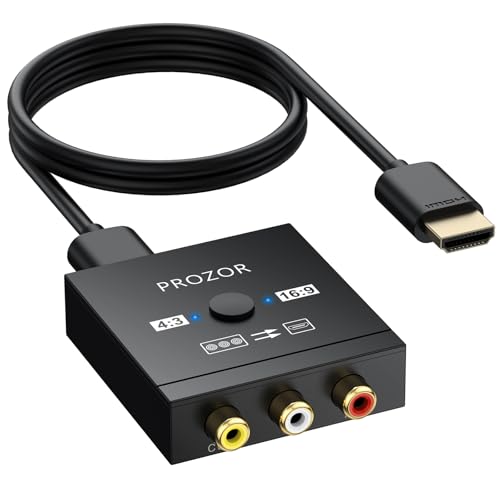 SELETTORE RAPPORTO DI ASPETTO 16:9/4:3 - Il Nostro Convertitore RCA a HDMI è Dotato di un Selettore per i Rapporti 16:9 e 4:3, che ti Consente di Ripristinare il Rapporto di Uscita Originale della Console di Gioco. Questo Switch ti Permette di Scegliere il Formato Giusto in Base al Tipo di Gioco, Ripristinando la Qualità Video Originale. Ideale per chi Desidera una Riproduzione Fedele dell'output della Console, Senza Compromettere l'esperienza di Gioco