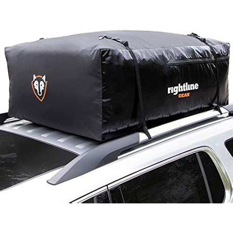 Rightline Gear Sport 3 Waterproof Rooftop Cargo Carrier for Top of Vehicle, Attaches With or Without Roof Rack, 18 Cubic Feet, Black Cover
