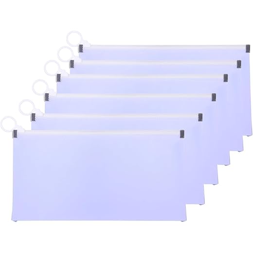 Passbook Pouch Zipper Closing Multi-Purpose Pack of 6