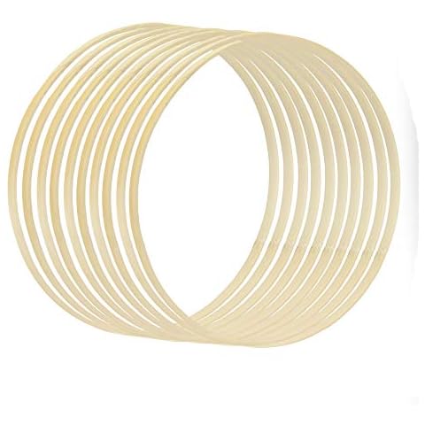 Bamboo Craft Rings - Set of 10 | 20CM Wooden Dream Catcher Hoops | Wreath Ring | Macrame Wooden Hoops | DIY Craft Rings | Pukkr Cover