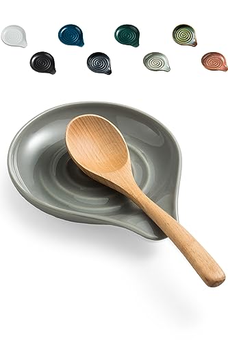 LAUCHUH Soporte de cuchara para encimera de cocina, soporte de cuchara de porcelana para estufa, soporte grande para espátula, cucharas o pinzas, decoración de granja, regalos de inauguración de la