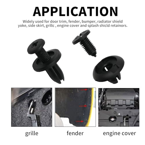 620 Pcs Car Retainer Clips, Plastic Rivets Fasteners, Push Retainer Kit, Fender Rivet Clips, 16 Most Popular Sizes Auto Push Pin Rivets Set Replacement for Ford Toyota Honda GM Chrysler Acura - Thumbnail 3
