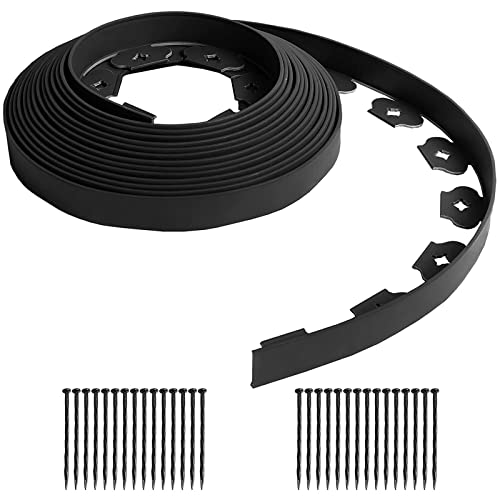 10m Lawn Edging Border, Flexible Garden Edging Border【5 CM Hight】Landscape Edging Border- Include 30 Spikes,Garden Border Edging for Lawn, Gardens, Yard