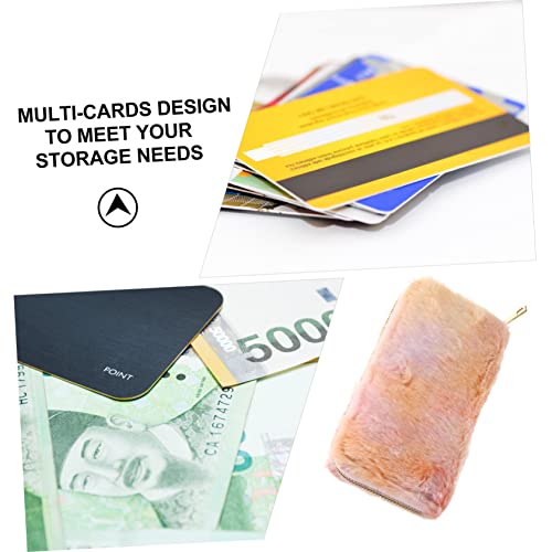 1Pc Rainbow Gradient Plush Wallet for Women Fashionable Zippered Handbag Lightweight Durable Design for Shopping Travel School and Work Special present Option2