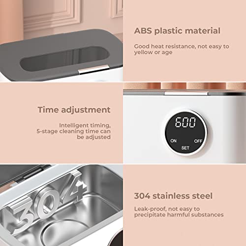 Ultraschallreinigungsgerät Ultraschallreiniger 600ml Ultraschallbad Ultrasonic Cleaner Mit 5...