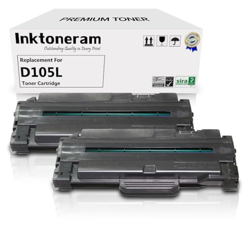 Inktoneram Compatible Toner Cartridges Replacement for Samsung D105L MLT-D105L MLTD105L SCX-4600 SCX-4623F SCX-4623FN SF-650 SF-650P ML-1910 ML-1915 ML-2525 ML-2525W ML-2545 ML-2580N (Black, 2-Pack)