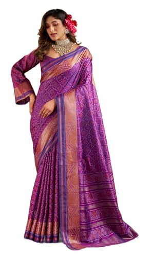 Image of SWORNOF Women's Kanjivaram Soft Silk Banarasi Sarees With Unstiched Blouse Piece