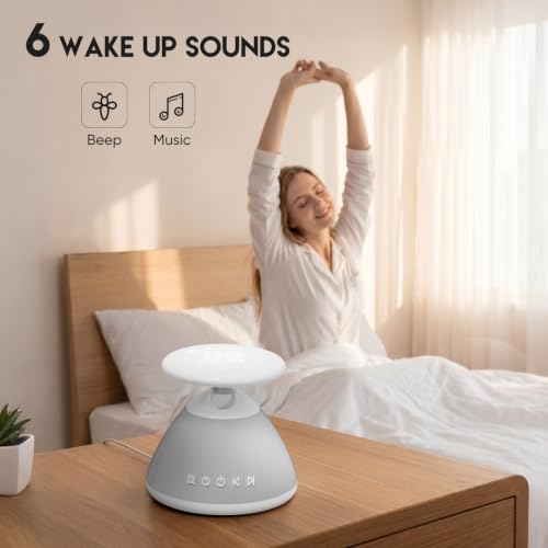 White Noise Sound Machine for Sleeping, 50 Non-Looping Soothing Sounds, 7 Color Night Light with Adjustable Brightness, Timer & Alarm Clock, Touch Screen Control for Baby, Kids, Adults, Home&Travel - Image 8
