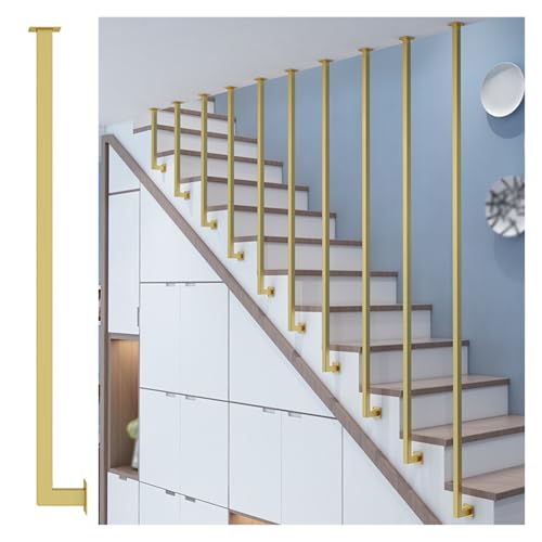 Garde corps escalier carré gold 215cm | Balustre moderne pour loft