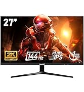 Gawfolk Écran PC IPS 27 Pouces, 2K QHD (2560×1440P), 144Hz Moniteur Gaming, 1ms Bezel-Less, 99% s...