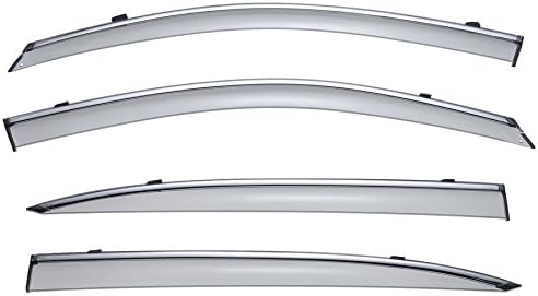 WellVisors Window Visors Wind Deflectors Compatible With Honda 2013-2017 Accord Sedan 4 Door With Chrome Trim Rain Guards 3-847HD018