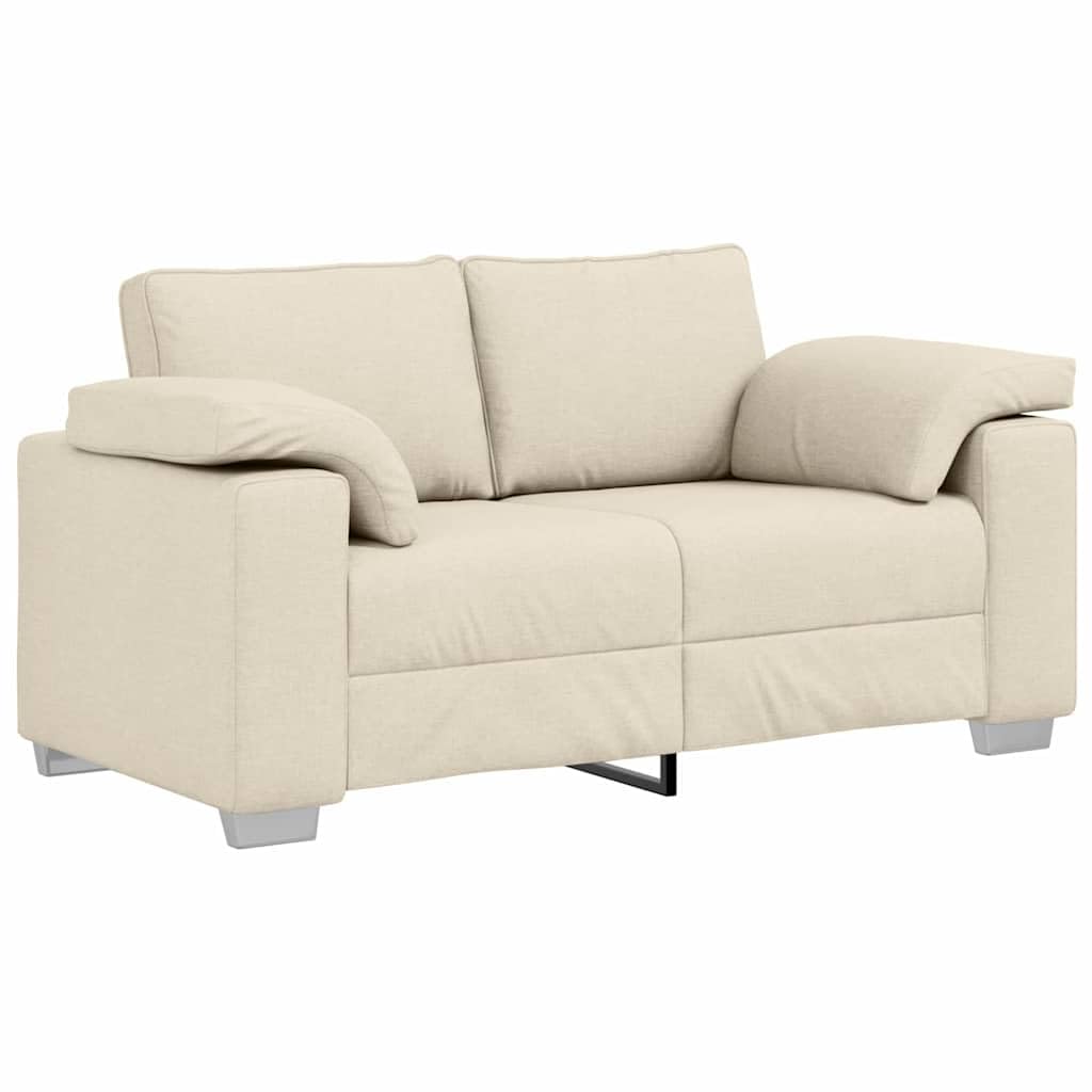 fadaoet 2-Sitzer Sofa Beige aus Leinenmischgewebe 160 cm Breite mit Breiten Armlehnen modernes Wohnzimmermöbel komfortable Couch für entspannte Sitzbereiche Garden