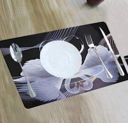 Dasvilla PVC 6 Piece Dining Table Mats/Placemat/Table Mat - Dark Pink