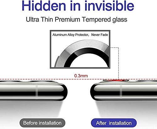 Image of for iPhone 11 /12 /12 Mini Camera Lens Protector Guard [Set of 2] Screen Tempered Glass High Definition Anti-Scratch /Dust Metal Ring Film Camera Lens Screen Protector-Blue