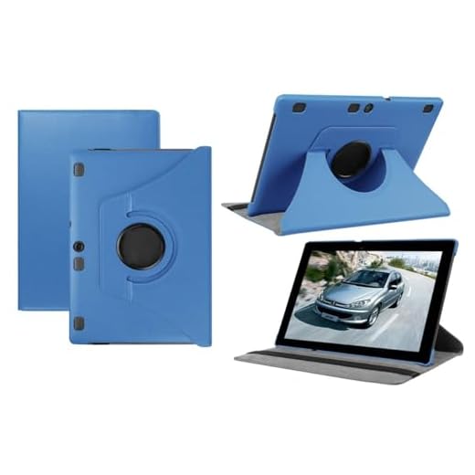 HereMore Lenovo Tab 2 A10-30 / Tab 2 A10-70 Funda, Giratoria 360 Grados Cubierta de Cuero Case Protectora para Lenovo Tab10 (TB-X103F) / Tab 3 10 Plus/Tab 3 10 Business 10.1" Tablet, Cielo Azul