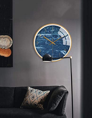 Horloge murale à grain de marbre et cadre doré chic - 4