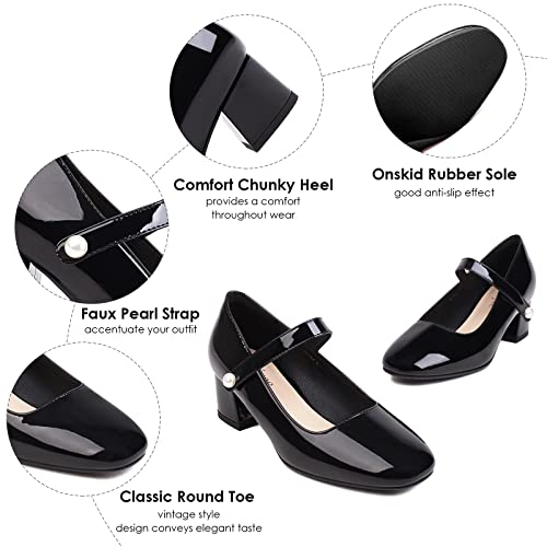 Naiyee Mary Jane Shoes Women Chunky Heel Ankle Strap Dress Shoes for Women Low Heels Close Rounded Toe Pumps3