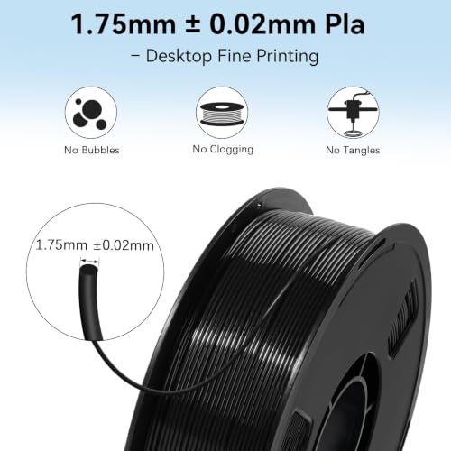 Image of Dynta PLA 3D Printing Filament 1KG - 1.75mm High Precision ±0.02mm 3D Printer Filament, Compatible with Creality Ender-3 V3, Prusa Mini+, Perfect for Beginners and Hobby DIY Users, Black & White