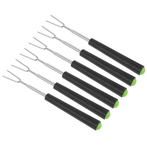 Hemobllo 6 spiedini per barbecue, forchetta, spiedini, forchette, forchette da carne, bastoncini da cucina per esterni