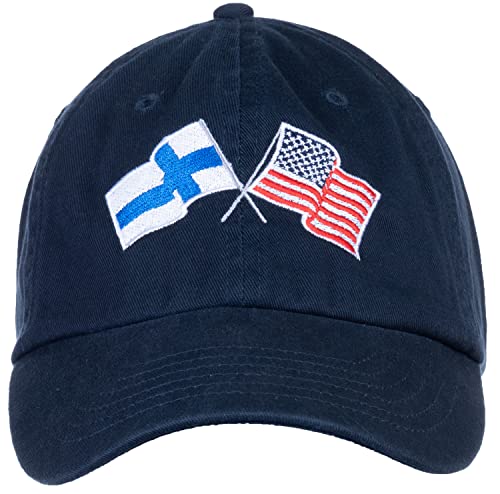 Image of Ann Arbor T-shirt Co. American Friendship Nations Flag Baseball Low Profile Dad Hat for Men Women
